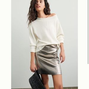 Anthropologie Hutch Silver Mini Skirt